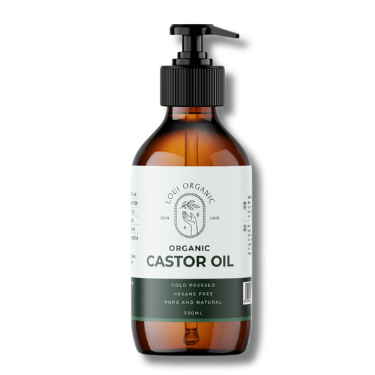 Organic Castor Oil Glass Pump Bottle 500ml