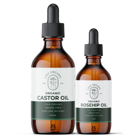Bundle Duo Pack: Organic Castor Oil & Organic Rosehip Oil
